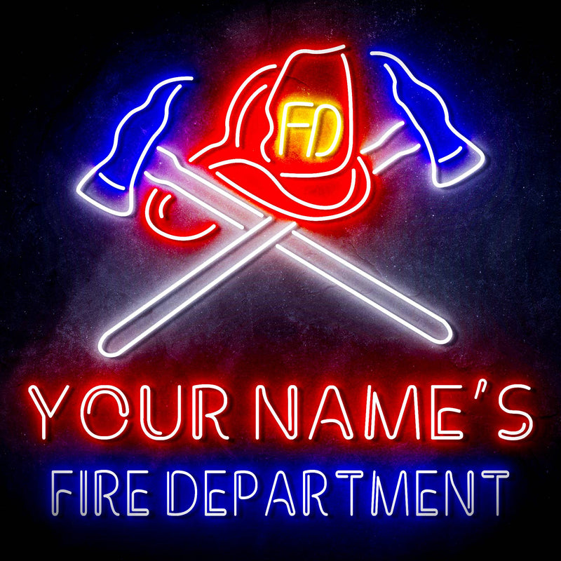 Personalized Ultra-Bright Fire Fighter Gift Fire Department LED Sign with Remote (Neon-Style, LED Technology) - LED Gift Works