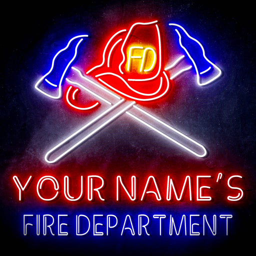 Personalized Ultra-Bright Fire Fighter Gift Fire Department LED Sign with Remote (Neon-Style, LED Technology) - Way Up Gifts