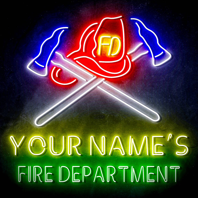 Personalized Ultra-Bright Fire Fighter Gift Fire Department LED Sign with Remote (Neon-Style, LED Technology) - LED Gift Works