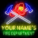 Personalized Ultra-Bright Fire Fighter Gift Fire Department LED Sign with Remote (Neon-Style, LED Technology) - Way Up Gifts