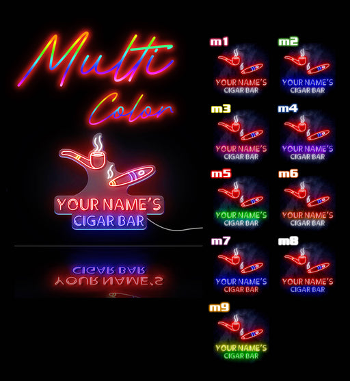 Custom Ultra-Bright Lounge Cigar Bar LED Sign with Remote (Neon-Style, LED Technology) - LED Gift Works