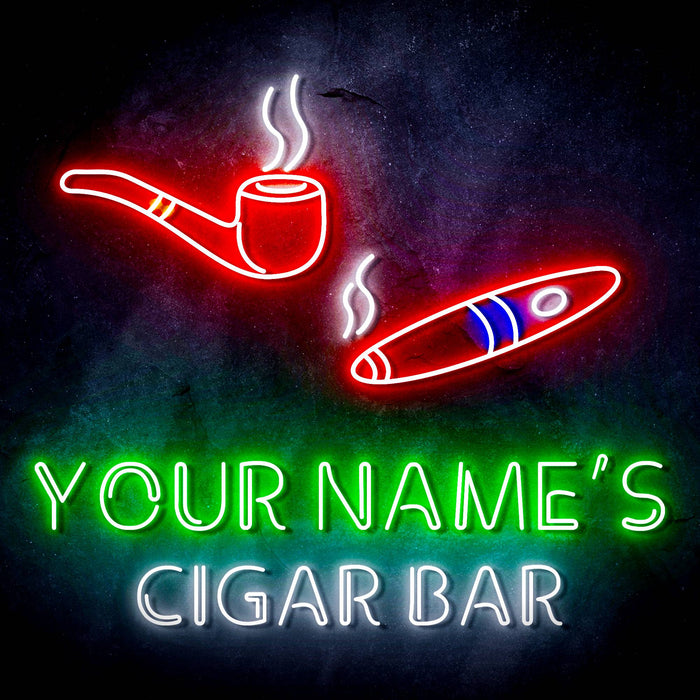 Custom Ultra-Bright Lounge Cigar Bar LED Sign with Remote (Neon-Style, LED Technology) - Way Up Gifts