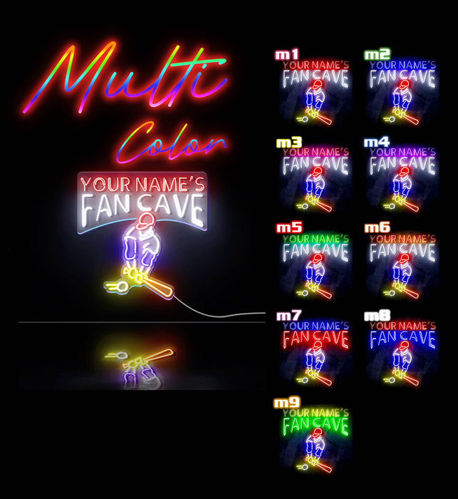 Custom Ultra-Bright Baseball Fan Cave LED Sign with Remote (Neon-Style, LED Technology) - Way Up Gifts