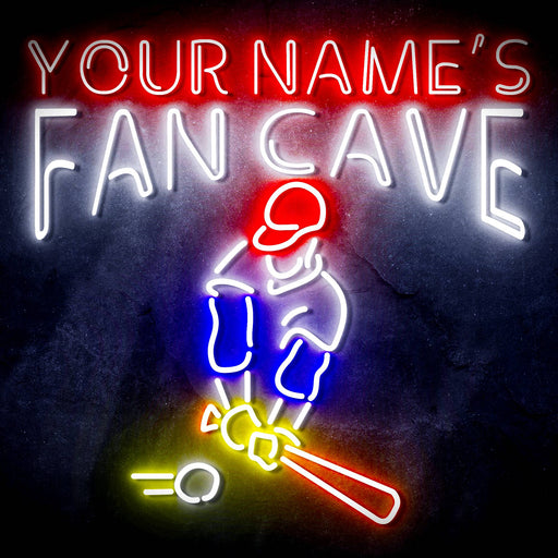 Custom Ultra-Bright Baseball Fan Cave LED Sign with Remote (Neon-Style, LED Technology) - Way Up Gifts
