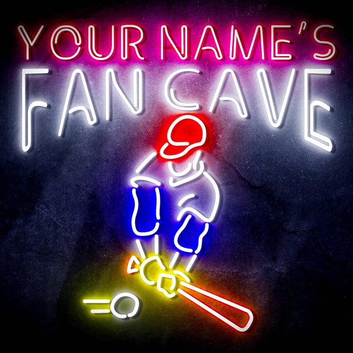 Custom Ultra-Bright Baseball Fan Cave LED Sign with Remote (Neon-Style, LED Technology) - Way Up Gifts