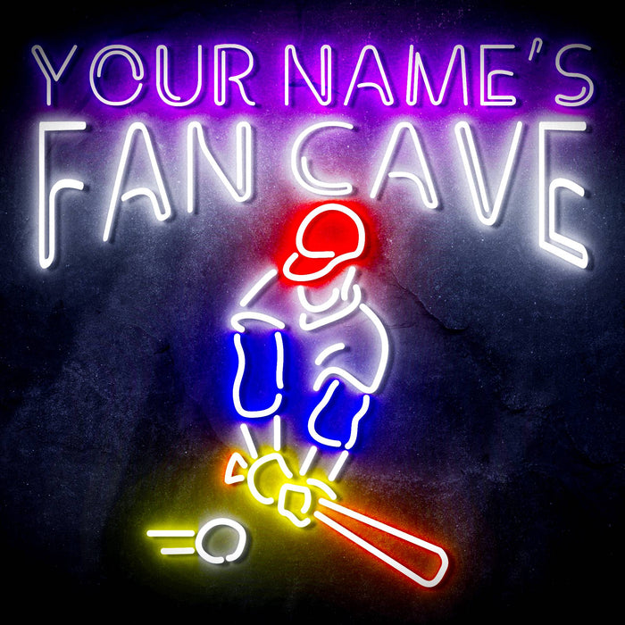 Custom Ultra-Bright Baseball Fan Cave LED Sign with Remote (Neon-Style, LED Technology) - Way Up Gifts
