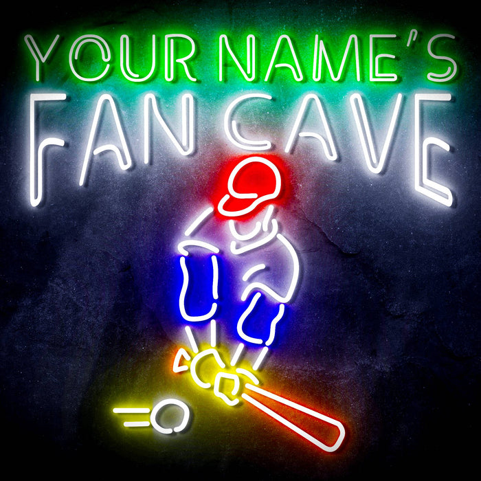 Custom Ultra-Bright Baseball Fan Cave LED Sign with Remote (Neon-Style, LED Technology) - Way Up Gifts