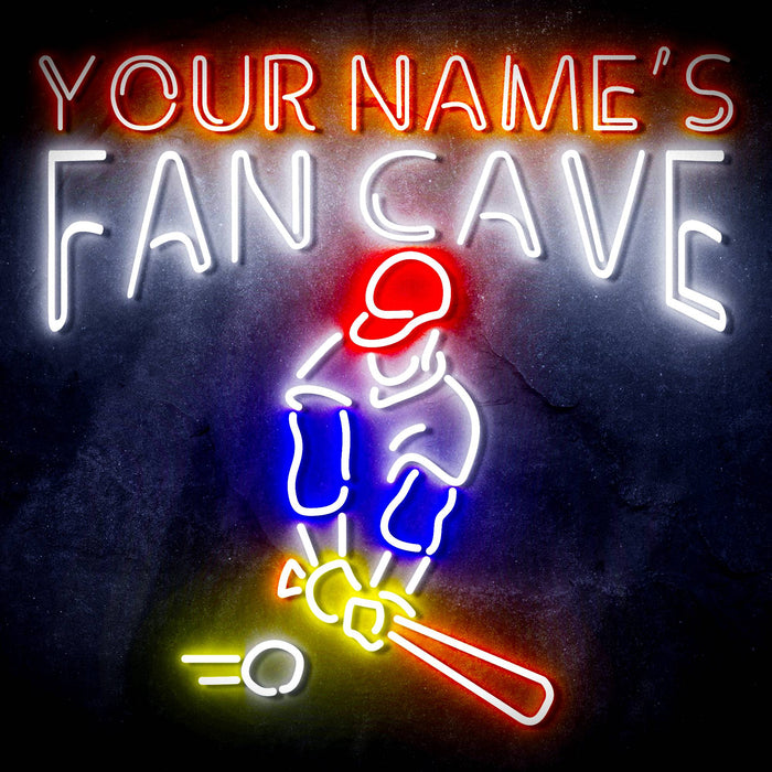 Custom Ultra-Bright Baseball Fan Cave LED Sign with Remote (Neon-Style, LED Technology) - Way Up Gifts