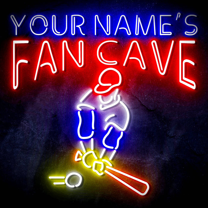Custom Ultra-Bright Baseball Fan Cave LED Sign with Remote (Neon-Style, LED Technology) - Way Up Gifts