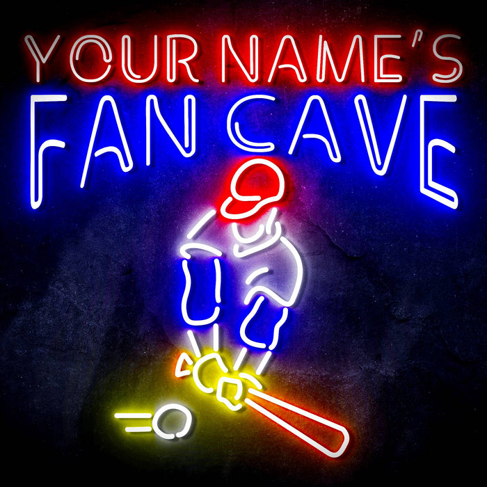 Custom Ultra-Bright Baseball Fan Cave LED Sign with Remote (Neon-Style, LED Technology) - Way Up Gifts