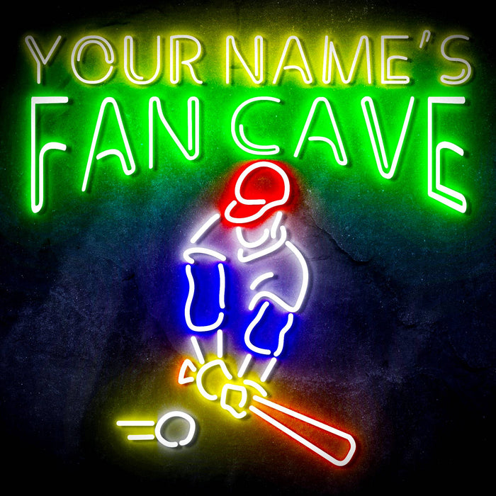 Custom Ultra-Bright Baseball Fan Cave LED Sign with Remote (Neon-Style, LED Technology) - Way Up Gifts