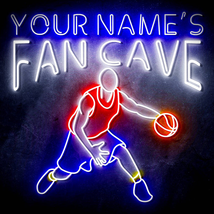 Custom Ultra-Bright Basketball Fan Cave LED Sign with Remote (Neon-Style, LED Technology) - Way Up Gifts