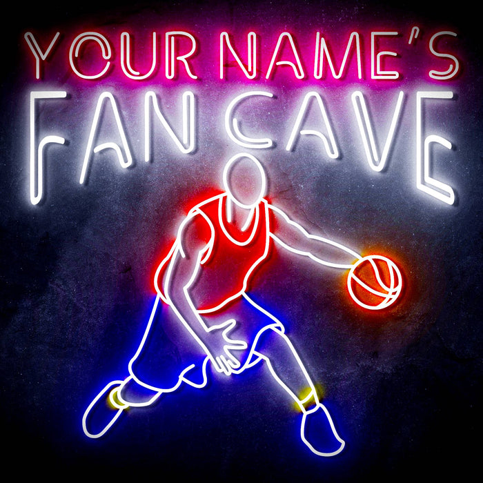 Custom Ultra-Bright Basketball Fan Cave LED Sign with Remote (Neon-Style, LED Technology) - Way Up Gifts