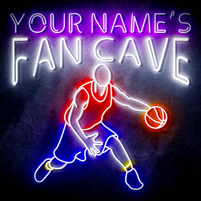 Custom Ultra-Bright Basketball Fan Cave LED Sign with Remote (Neon-Style, LED Technology) - Way Up Gifts