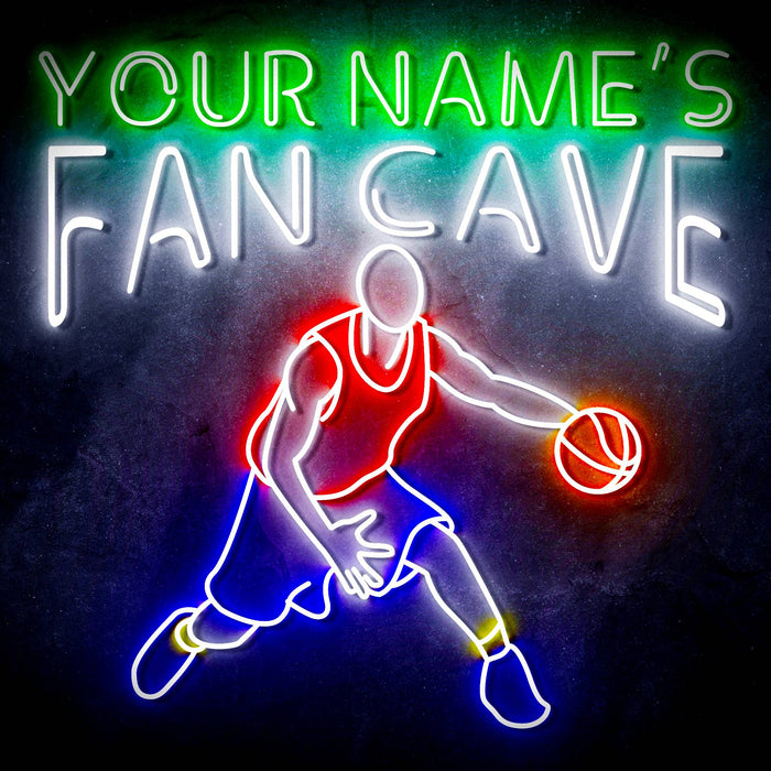 Custom Ultra-Bright Basketball Fan Cave LED Sign with Remote (Neon-Style, LED Technology) - Way Up Gifts