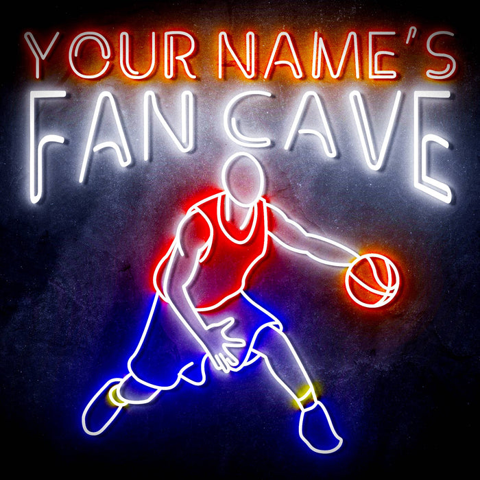 Custom Ultra-Bright Basketball Fan Cave LED Sign with Remote (Neon-Style, LED Technology) - Way Up Gifts