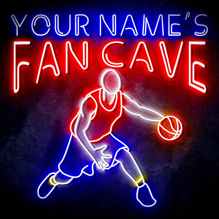 Custom Ultra-Bright Basketball Fan Cave LED Sign with Remote (Neon-Style, LED Technology) - Way Up Gifts