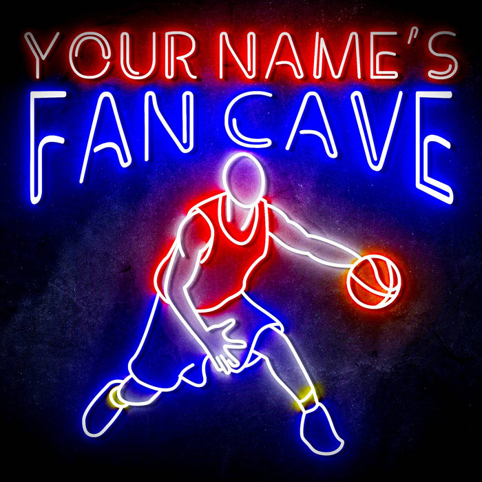 Custom Ultra-Bright Basketball Fan Cave LED Sign with Remote (Neon-Style, LED Technology) - Way Up Gifts