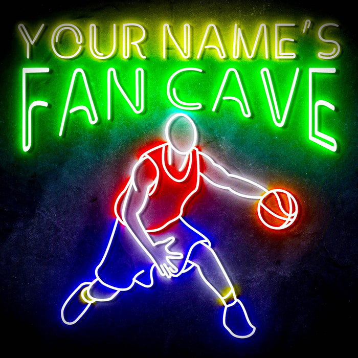 Custom Ultra-Bright Basketball Fan Cave LED Sign with Remote (Neon-Style, LED Technology) - Way Up Gifts