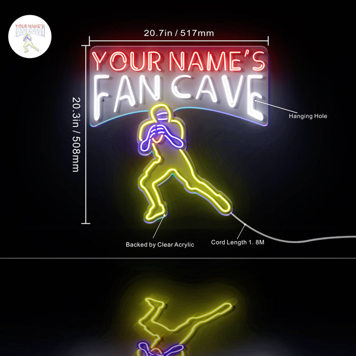 Custom Ultra-Bright Football Fan Cave LED Sign with Remote (Neon-Style, LED Technology) - Way Up Gifts