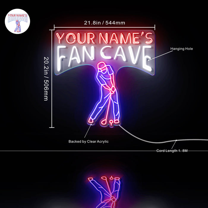 Custom Ultra-Bright Golf Club House Fan Cave LED Sign with Remote (Neon-Style, LED Technology) - Way Up Gifts