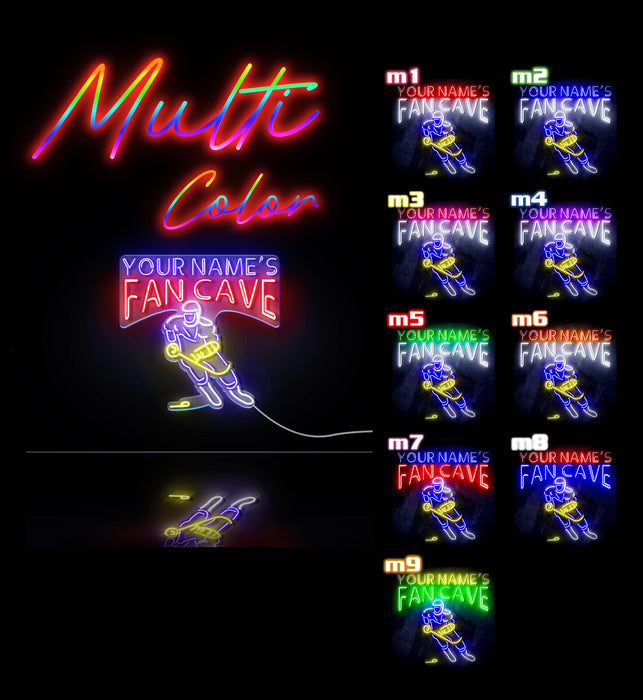 Custom Ultra-Bright Hockey Fan Cave LED Sign with Remote (Neon-Style, LED Technology) - Way Up Gifts