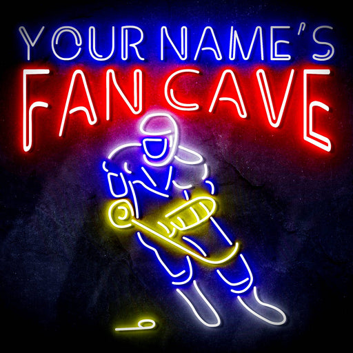 Custom Ultra-Bright Hockey Fan Cave LED Sign with Remote (Neon-Style, LED Technology) - Way Up Gifts