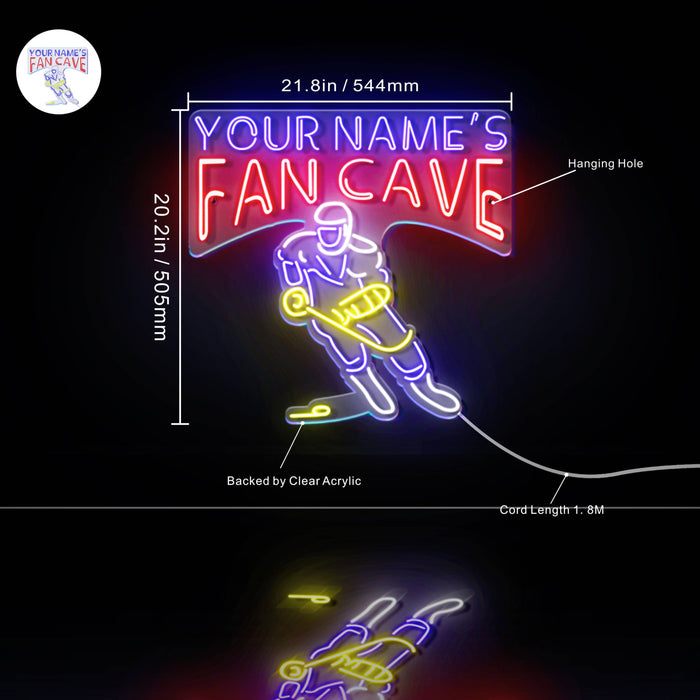 Custom Ultra-Bright Hockey Fan Cave LED Sign with Remote (Neon-Style, LED Technology) - Way Up Gifts