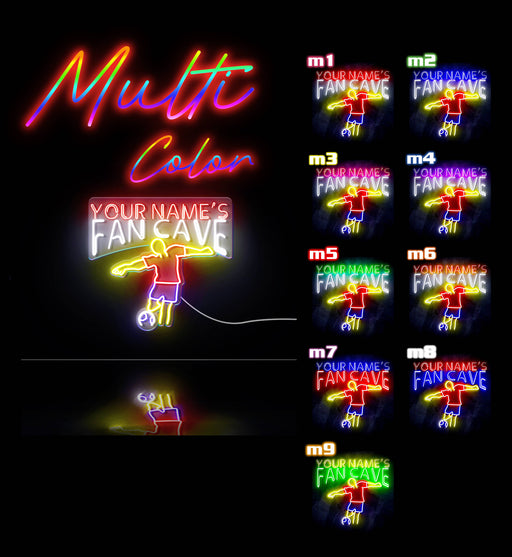 Custom Ultra-Bright Soccer Fan Cave LED Sign with Remote (Neon-Style, LED Technology) - LED Gift Works