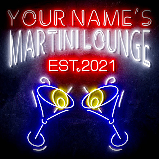 Custom Ultra-Bright Martini Lounge Bar LED Sign with Remote (Neon-Style, LED Technology) - Way Up Gifts