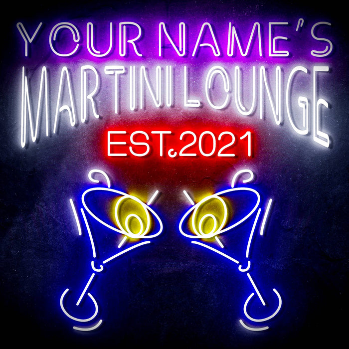 Custom Ultra-Bright Martini Lounge Bar LED Sign with Remote (Neon-Style, LED Technology) - Way Up Gifts