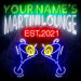 Custom Ultra-Bright Martini Lounge Bar LED Sign with Remote (Neon-Style, LED Technology) - Way Up Gifts