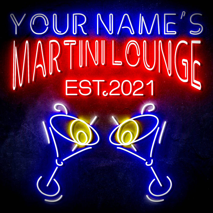 Custom Ultra-Bright Martini Lounge Bar LED Sign with Remote (Neon-Style, LED Technology) - Way Up Gifts