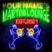 Custom Ultra-Bright Martini Lounge Bar LED Sign with Remote (Neon-Style, LED Technology) - Way Up Gifts