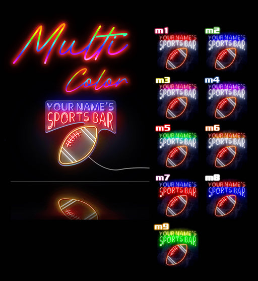 Custom Ultra-Bright Football Sports Bar LED Sign with Remote (Neon-Style, LED Technology) - LED Gift Works