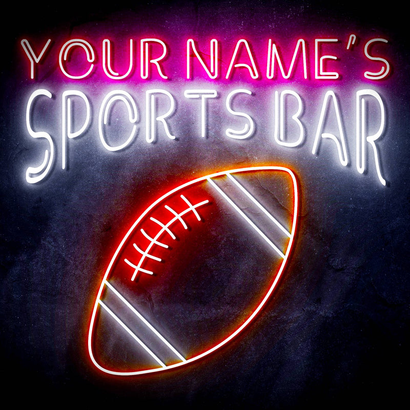 Custom Ultra-Bright Football Sports Bar LED Sign with Remote (Neon-Style, LED Technology) - LED Gift Works
