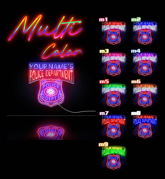 Custom Ultra-Bright Police Department LED Sign with Remote (Neon-Style, LED Technology) - Way Up Gifts