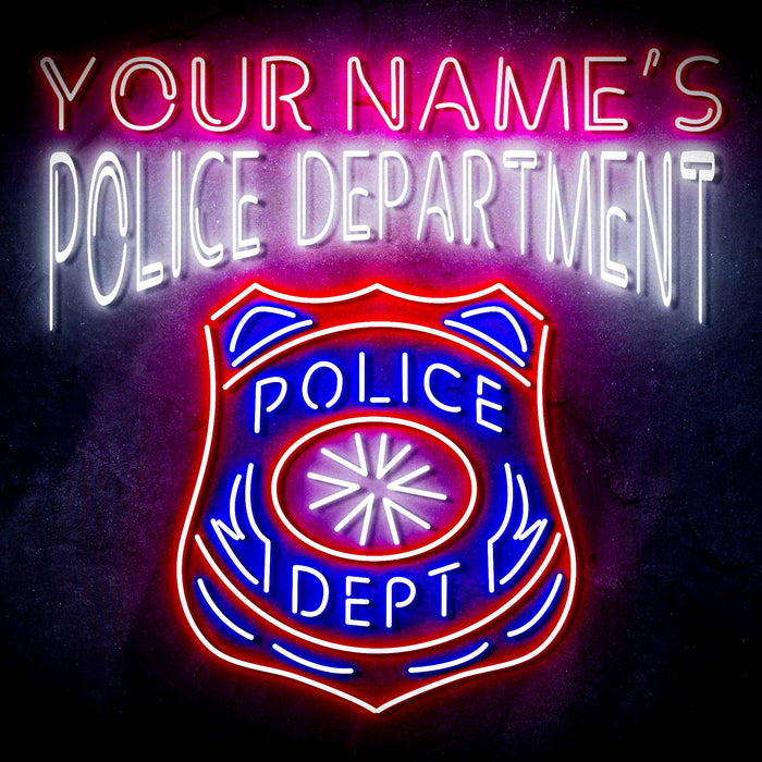 Custom Ultra-Bright Police Department LED Sign with Remote (Neon-Style, LED Technology) - Way Up Gifts