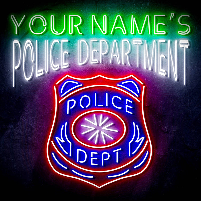 Custom Ultra-Bright Police Department LED Sign with Remote (Neon-Style, LED Technology) - Way Up Gifts