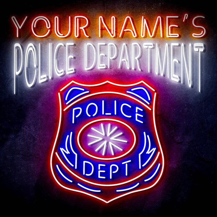 Custom Ultra-Bright Police Department LED Sign with Remote (Neon-Style, LED Technology) - Way Up Gifts