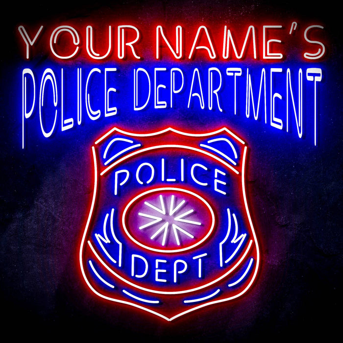 Custom Ultra-Bright Police Department LED Sign with Remote (Neon-Style, LED Technology) - Way Up Gifts