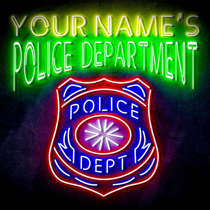 Officer Spotlight Sign Custom Ultra-Bright Police Department LED Sign with Remote (Neon-Style ...