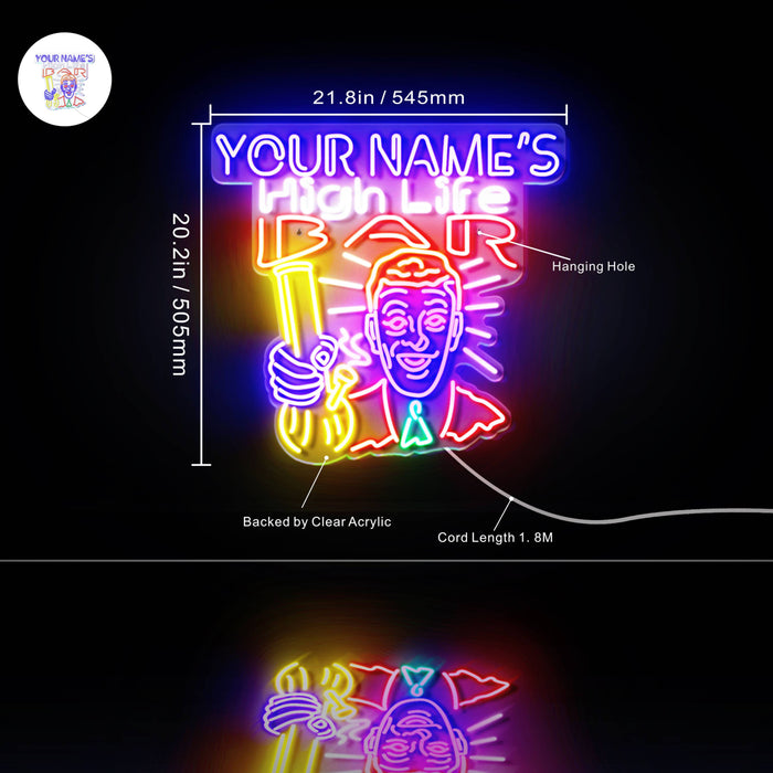Personalized Ultra-Bright High Life Bar LED Sign with Remote (Neon-Style, LED Technology) - Way Up Gifts