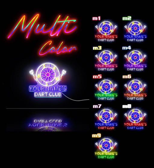 Custom Ultra-Bright Dart Club LED Sign with Remote (Neon-Style, LED Technology) - LED Gift Works