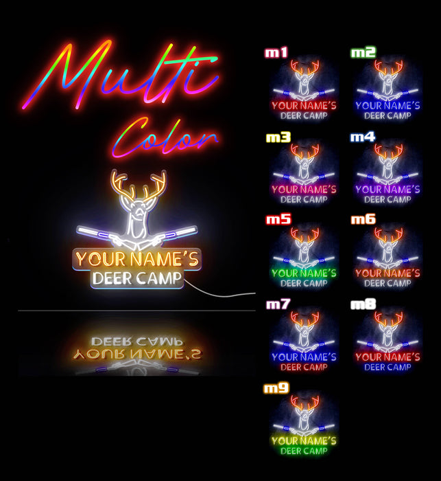Custom Ultra-Bright Hunting Cabin Bar Deer Camp LED Sign with Remote (Neon-Style, LED Technology) - Way Up Gifts