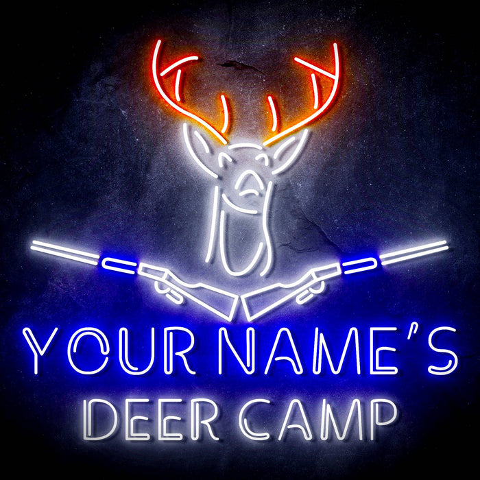 Custom Ultra-Bright Hunting Cabin Bar Deer Camp LED Sign with Remote (Neon-Style, LED Technology) - Way Up Gifts
