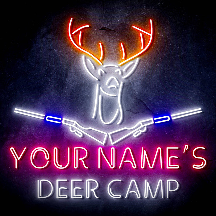 Custom Ultra-Bright Hunting Cabin Bar Deer Camp LED Sign with Remote (Neon-Style, LED Technology) - Way Up Gifts