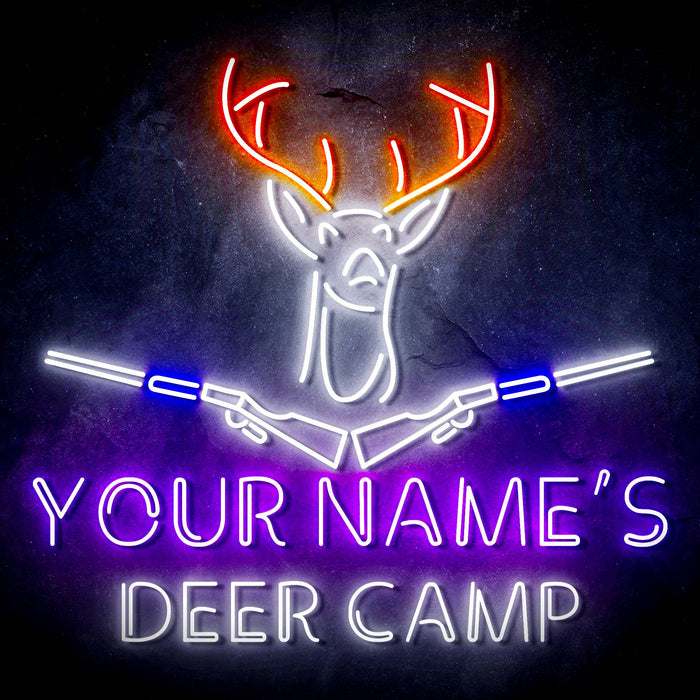 Custom Ultra-Bright Hunting Cabin Bar Deer Camp LED Sign with Remote (Neon-Style, LED Technology) - Way Up Gifts