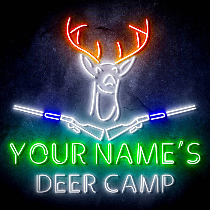 Custom Ultra-Bright Hunting Cabin Bar Deer Camp LED Sign with Remote (Neon-Style, LED Technology) - Way Up Gifts