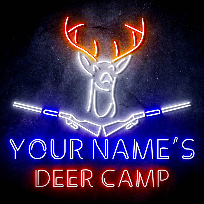 Custom Ultra-Bright Hunting Cabin Bar Deer Camp LED Sign with Remote (Neon-Style, LED Technology) - Way Up Gifts